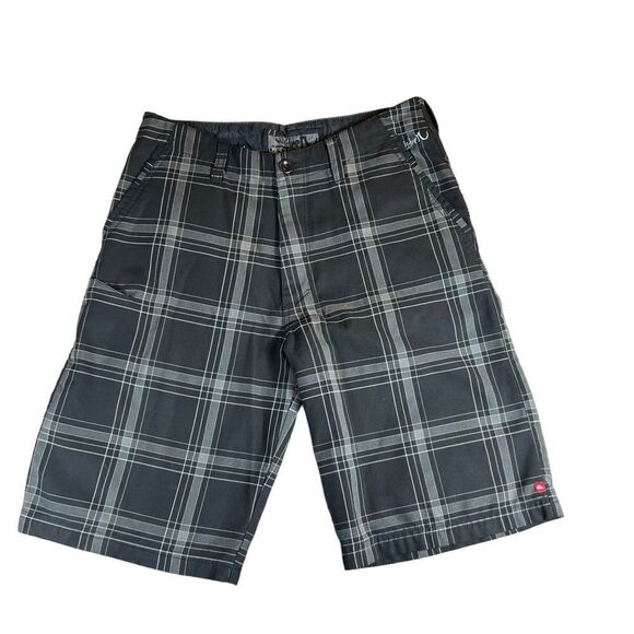 Quicksilver Plaid Print Embroidered Logo Bermuda Shorts Size 32 - Picture 2 of 12